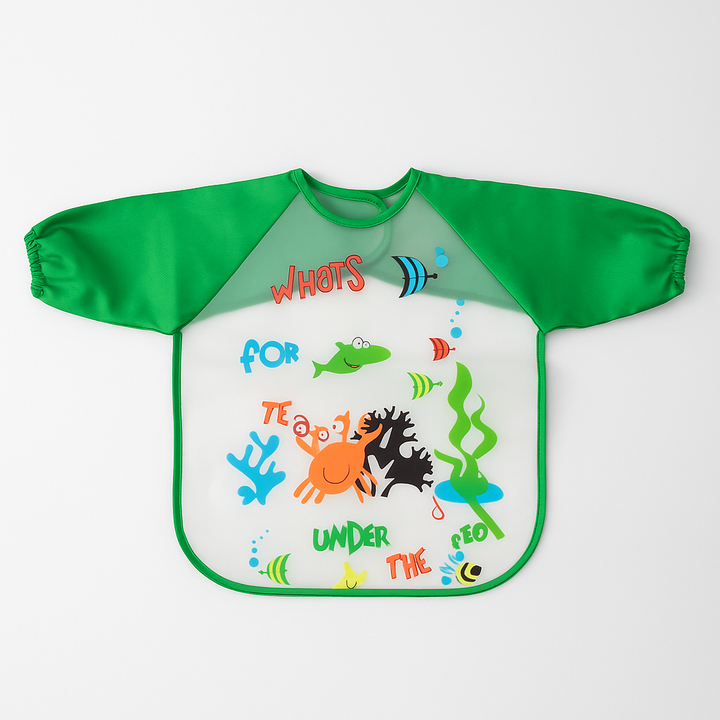 SUNSHINE BABY APRON BIB FISHES GREEN