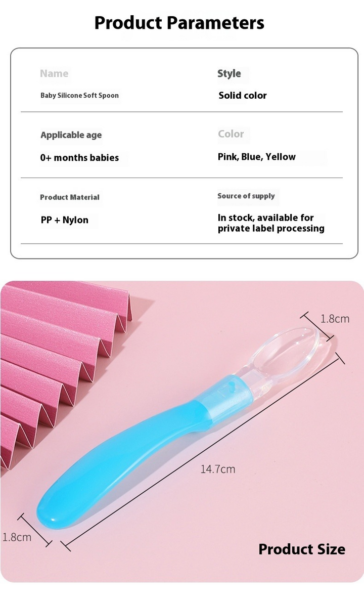 SUNSHINE BABY SILICON FEEDING SPOON PINK (ZXX:8045)