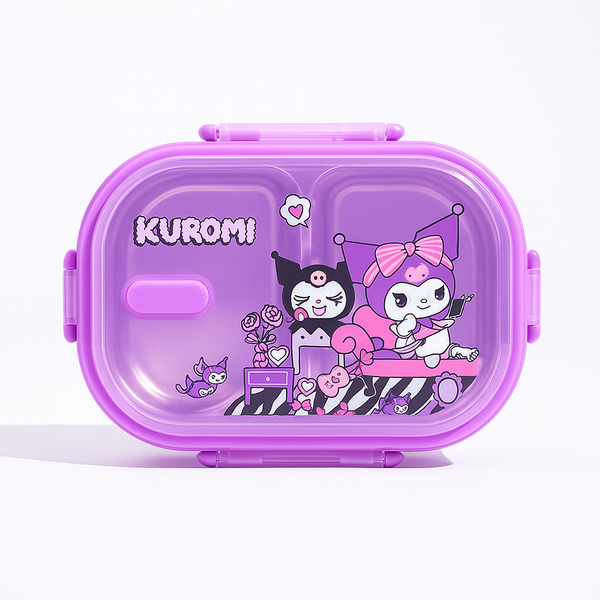 SUNSHINE KIDS SCHOOL STEEL LUNCH BOX KITTY PURPLE 113E