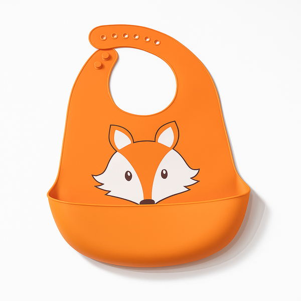 SUNSHINE BABY SILICON BIB FOX ORANGE