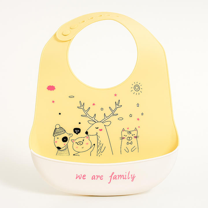 SUNSHINE BABY SILICON BIB ANIMALS BEIGE