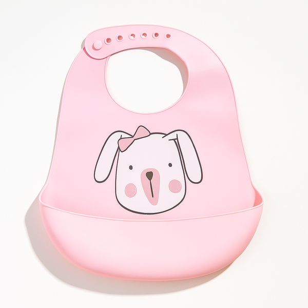 SUNSHINE BABY SILICON BIB DOG PINK