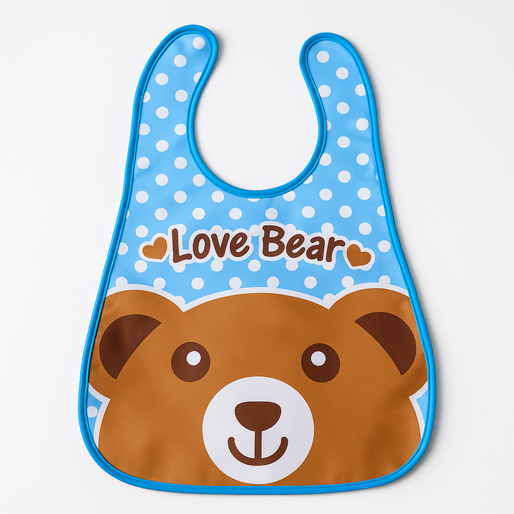 SUNSHINE BABY PLASTIC BIB BEAR BLUE