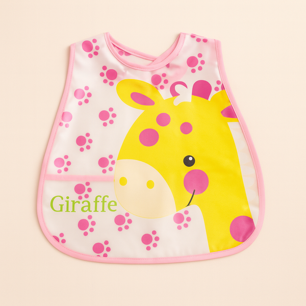 SUNSHINE BABY PLASTIC BIB GIRAFE PINK