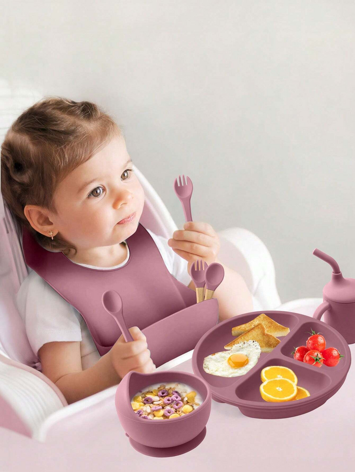 SUNSHINE BABY SILICONE TABLEWARE SET 6 PCS GREEN