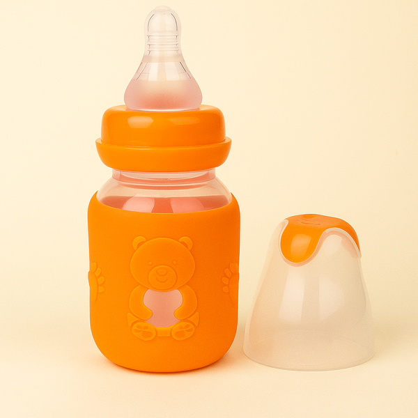 SUNSHINE BABY RIO BEAR GLASS FEEDER RED(80ML)