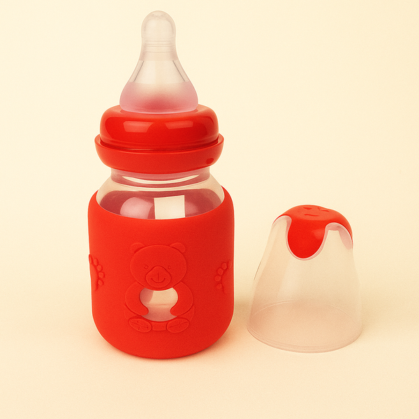 SUNSHINE BABY RIO BEAR GLASS FEEDER ORANGE(80ML)