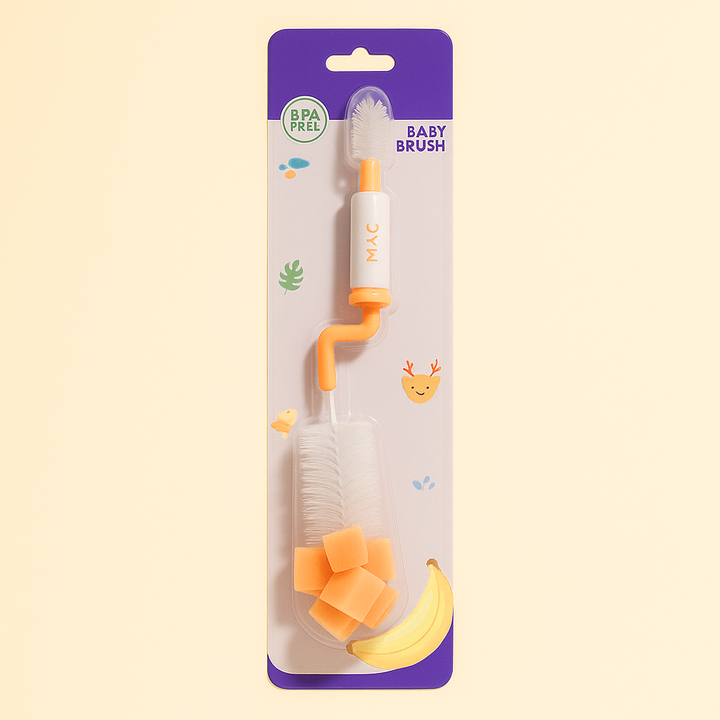 SUNSHINE BABY BOTTLE NIPPLE BRUSH ORANGE MQ-036(MAQ)