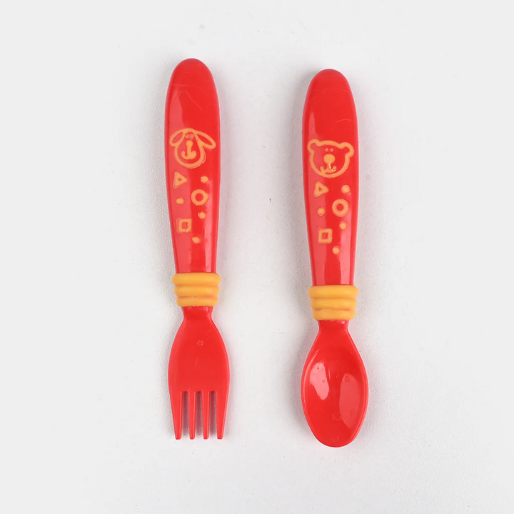 SUNSHINE BABY BOWL WITH SPOONS RED