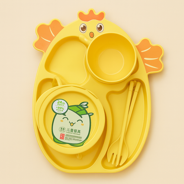 SUNSHINE BABY 5 PCS FEEDING TABLE SET COCKS YELLOW