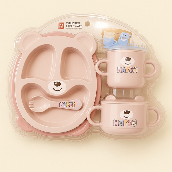 SUNSHINE BABY 5 PCS FEEDING TABLE SET BEAR PINK
