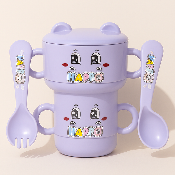 SUNSHINE BABY 4 PCS FEEDING TABLE SET HIPPO BLUE