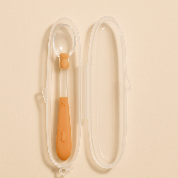 SUNSHINE BABY FEEDING BENDABLE SILICONE SPOON ORANGE
