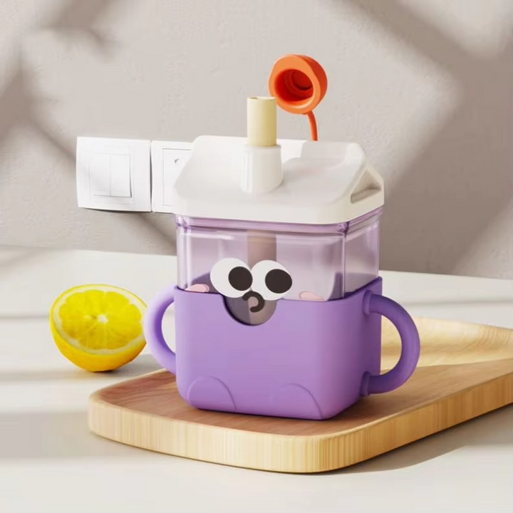 SUNSHINE BABY SIPPY CUP WITH STRAW FACE PURPLE