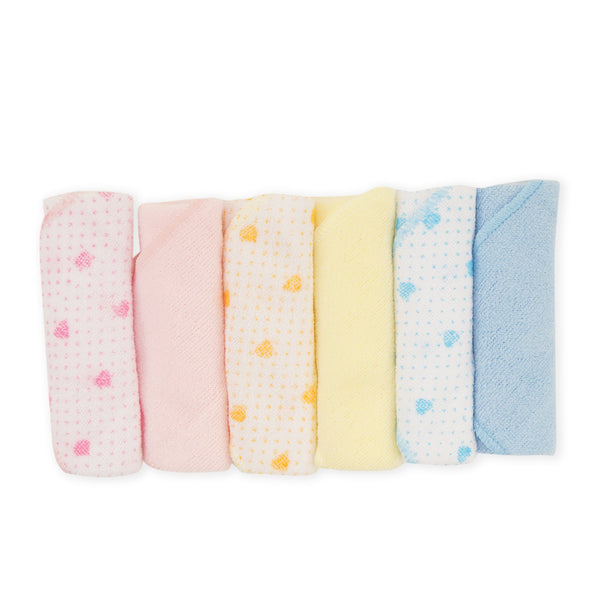 Baby Face Towel Pack Of 6 Dot Multi Color - Sunshine