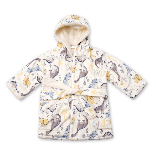 Baby Bathrobe Printed Dinosaurs (12-18 Months) - Sunshine