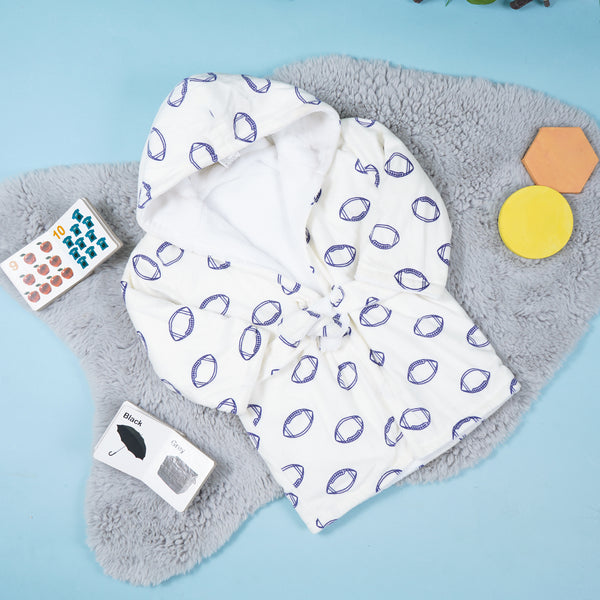 Baby Bathrobe Printed Football (12-18 Months) - Sunshine