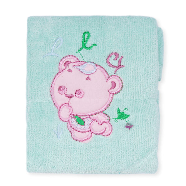 Baby Bath Towel Bear Green - Sunshine