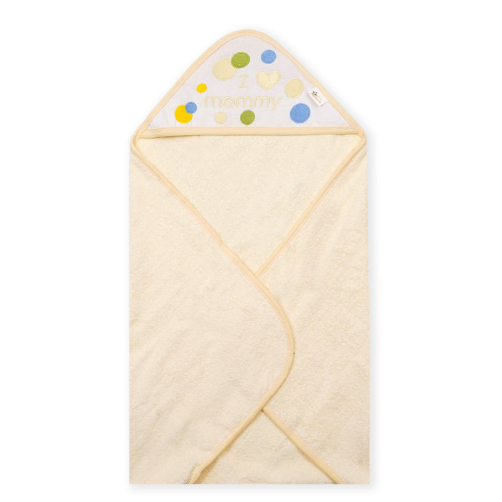 SUNSHINE BABY HOODED TOWEL I LOVE MOMMY YELLOW