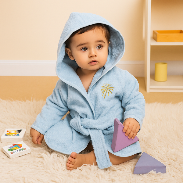 Baby Bathrobe Sky Blue - Sunshine