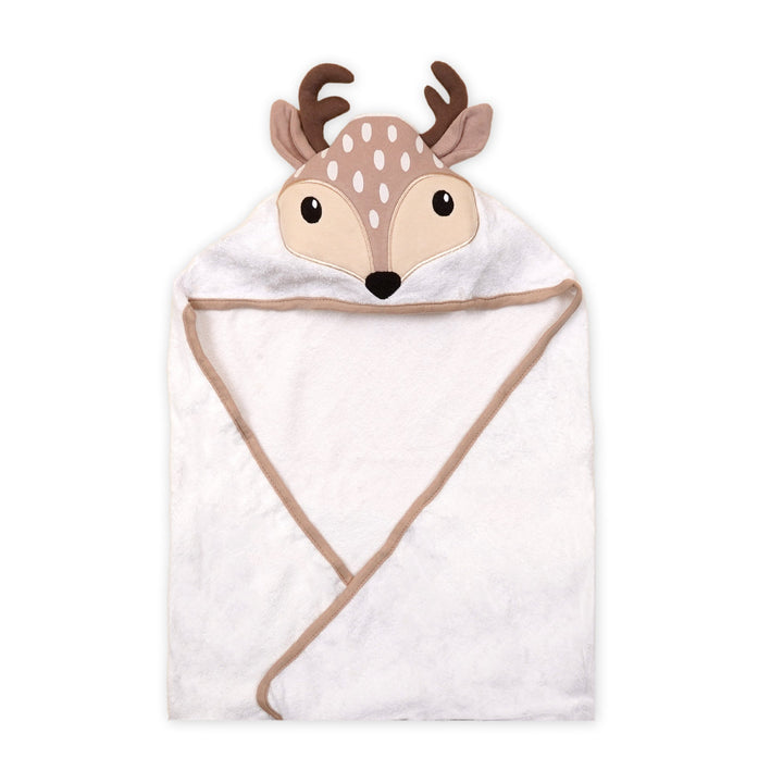 SUNSHINE  BABY HOODED TOWEL DEER WHITE AND BROWN