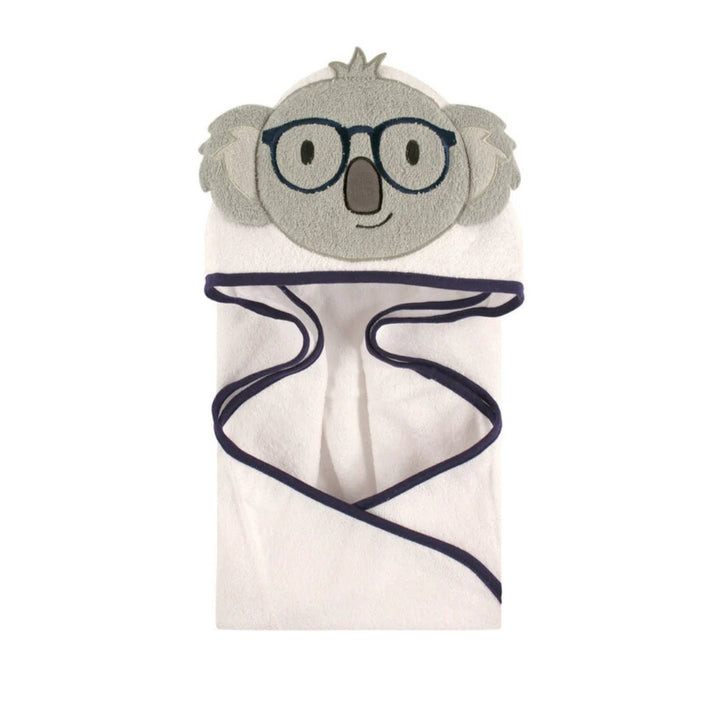 SUNSHINE  BABY HOODED TOWEL KOALA WHITE AND BLUE