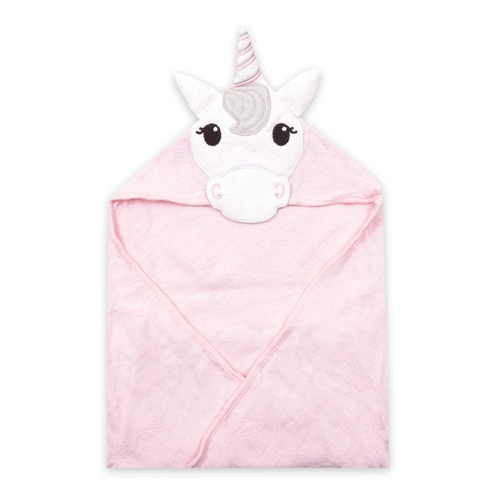 SUNSHINE  BABY HOODED TOWEL UNICORN PINK