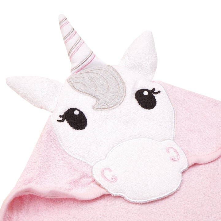 SUNSHINE  BABY HOODED TOWEL UNICORN PINK