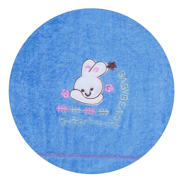 BABY BATH TOWEL BEAR BLUE - SUNSHINE