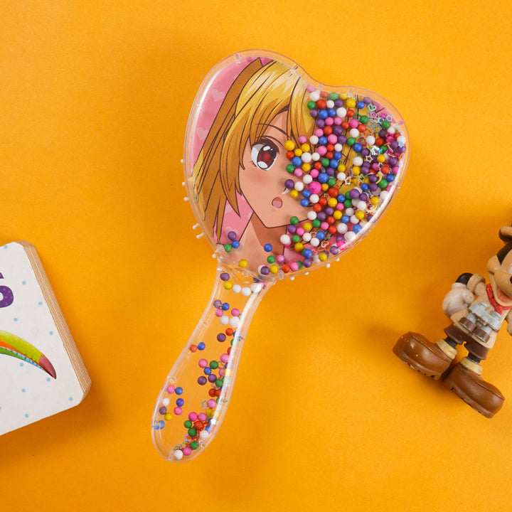 SUNSHINE GIRLS FANCY HAIR BRUSH HEART WHITE