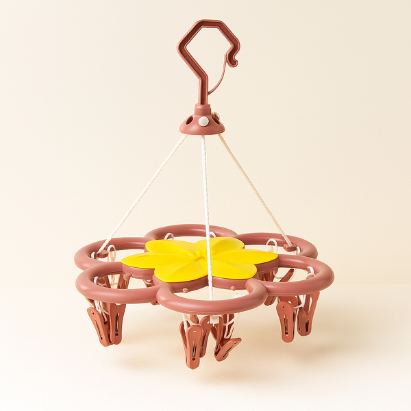 Baby Cloths Clip Hanger Flower Yellow & Peach (18 Clips) - Sunshine