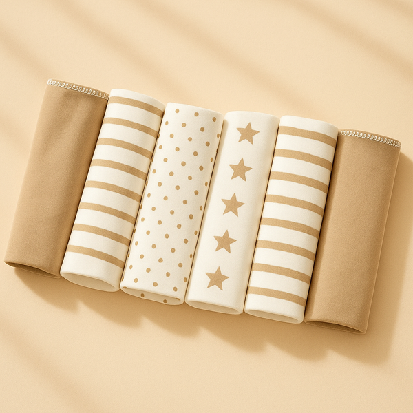 SUNSHINE BABY WASHCLOTHS 6PCS LIGHT BROWN