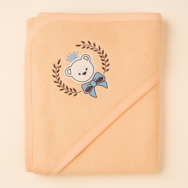 SUNSHINE BABY HOODED BATH TOWEL BEAR ORANGE