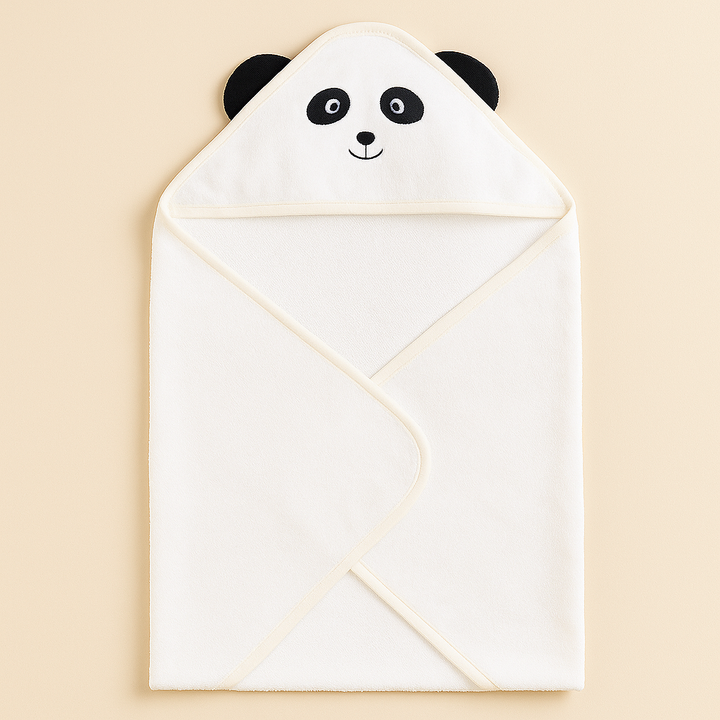 SUNSHINE BABY HOODED TOWEL BEAR WHITE