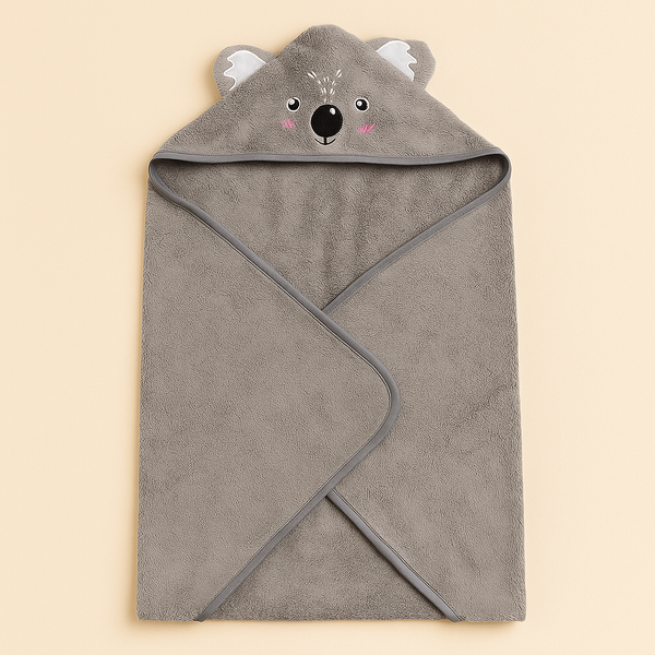 SUNSHINE BABY HOODED TOWEL PUPPY GREY