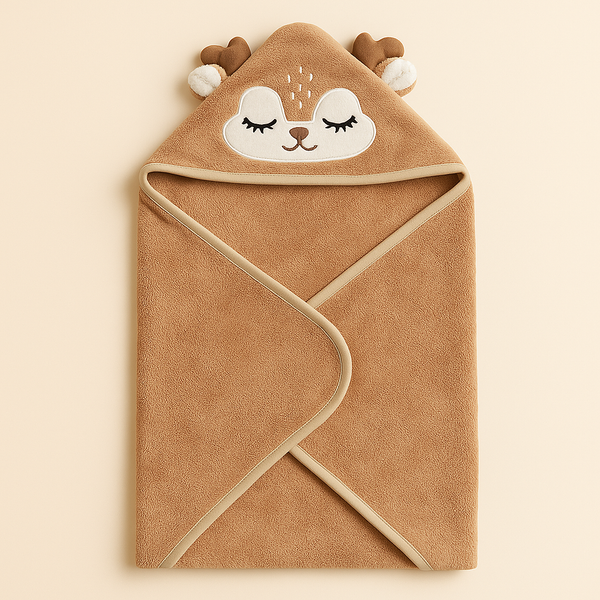 SUNSHINE BABY HOODED TOWEL BUNNY BROWN