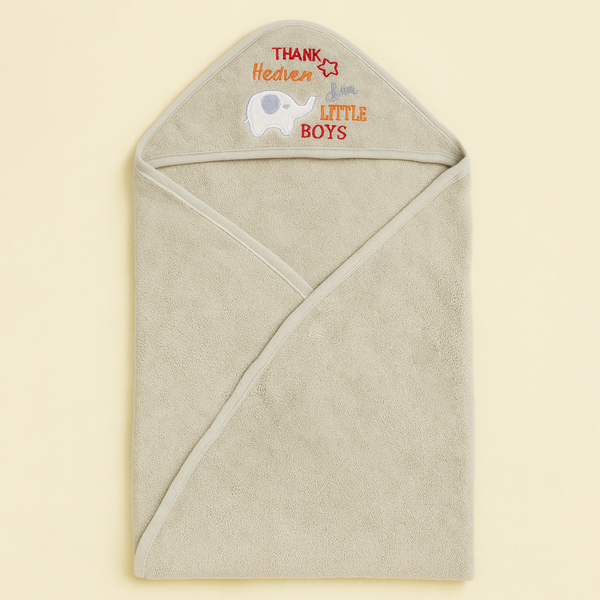 SUNSHINE BABY HOODED BATH TOWEL ELEPHANT GREEN