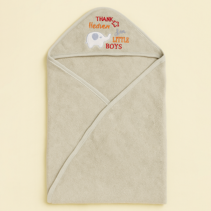 SUNSHINE BABY HOODED BATH TOWEL ELEPHANT GREEN