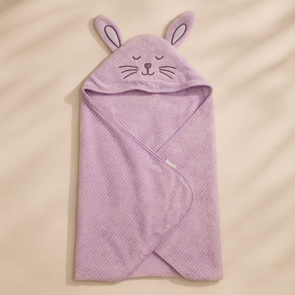 SUNSHINE KIDS HOODED BATH TOWEL BUNNY PURPLE