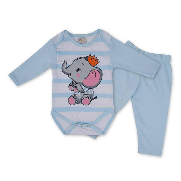 Baby Romper & Pajama Set Elephant Blue - Sunshine