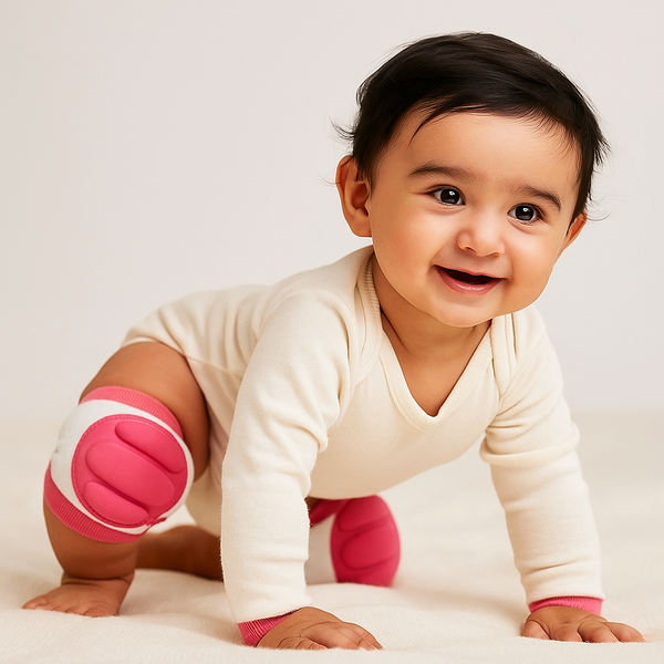 Baby Knee Pads Pink & White - Sunshine