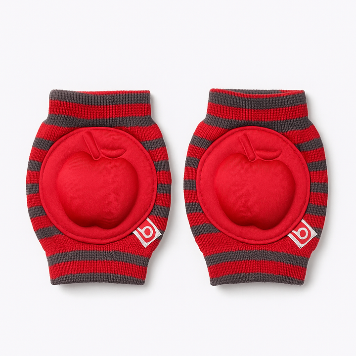SUNSHINE BABY KNEE PADS APPLE STRIPES GREY & RED