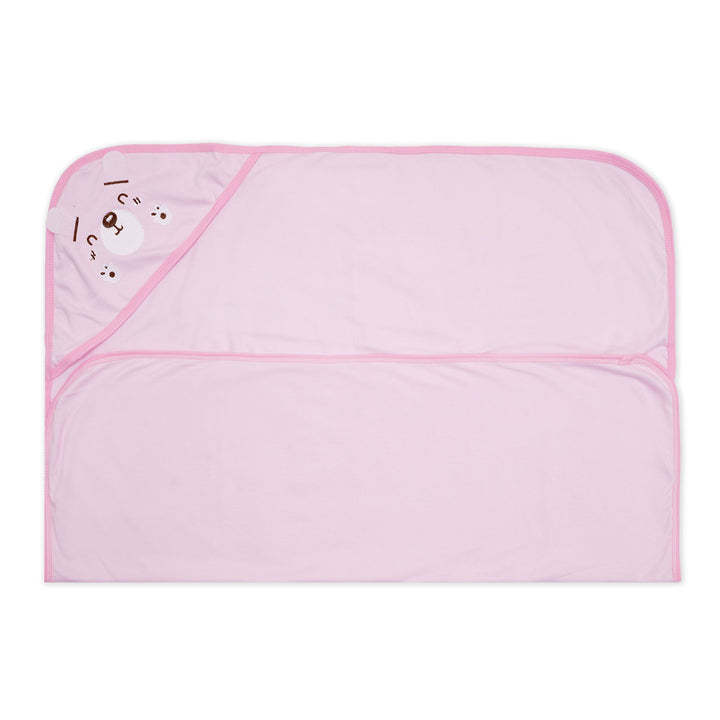 SUNSHINE BABY HOODED WRAPPING SHEET BEAR PINK