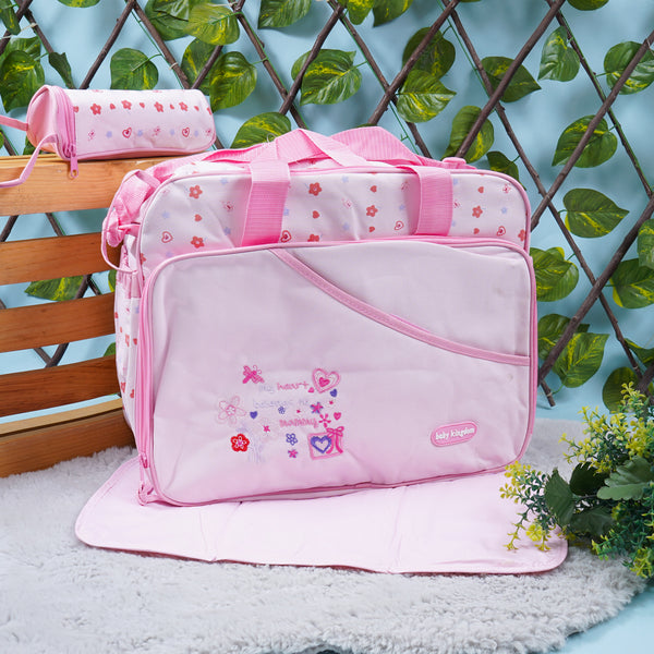 Baby Diaper Bag 3Pcs Heart Pink - Sunshine