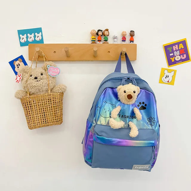 SUNSHINE KIDS DIAPER BAG BEAR SHINY BLUE