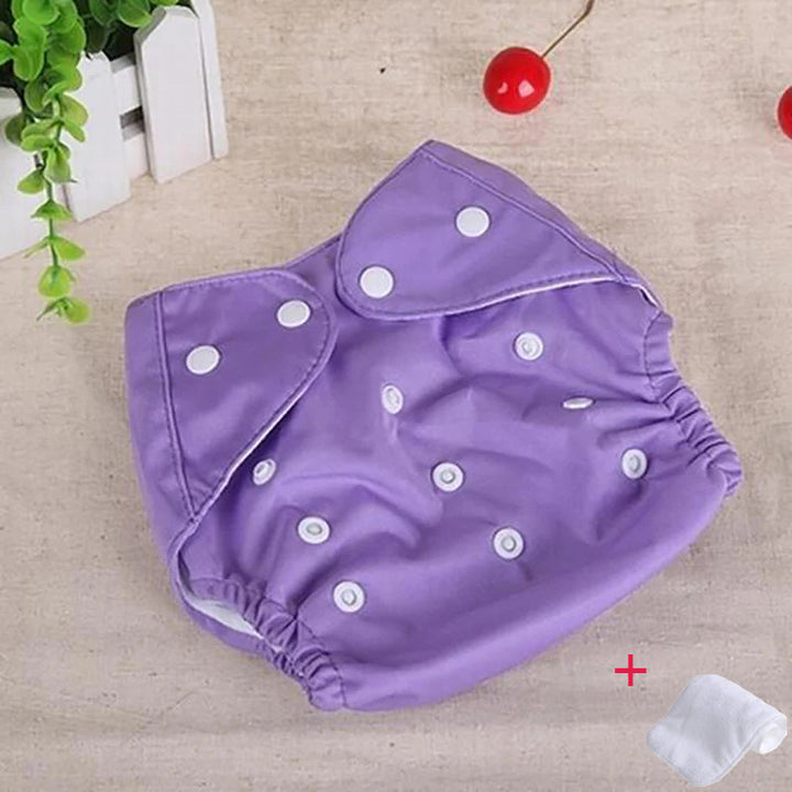 SUNSHINE BABY ADJUSTABLE REUSABLE NAPPY FABRIC PURPLE (0-24M)