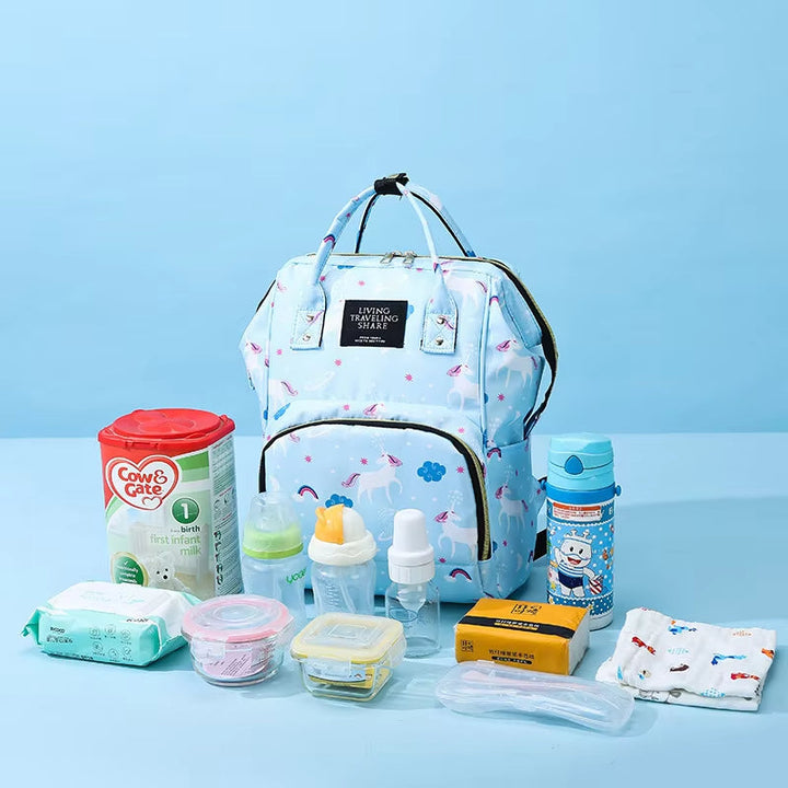 BABY DIAPER BAG (WATERPROOF) UNICORN LIGHT GREY- SUNSHINE