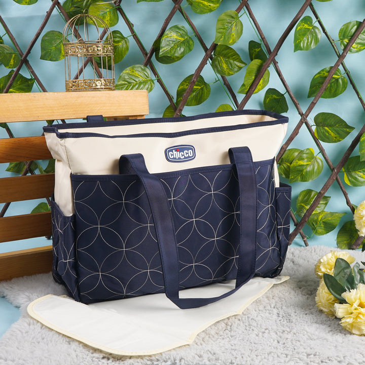 SUNSHINE BABY CHICCO EMBROIDRDERED DIAPER BAG NAVY BLUE