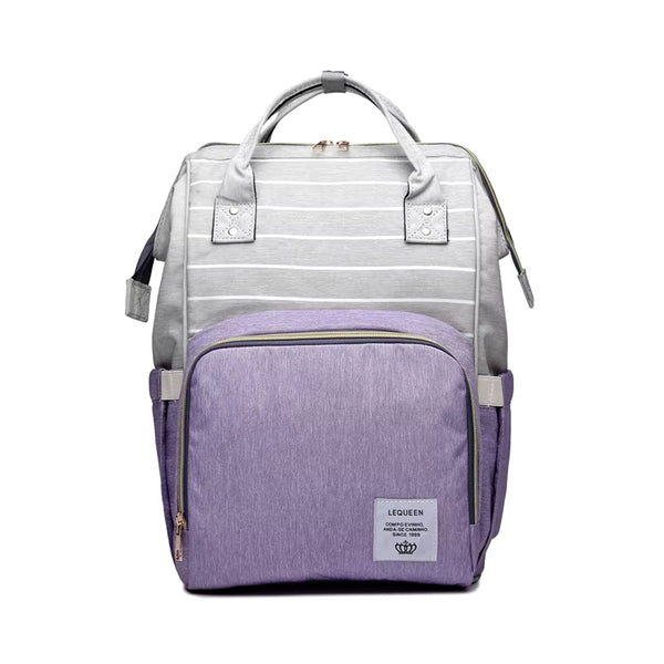 SUNSHINE BABY DIAPER BAG (WATERPROOF) PURPLE & GREY