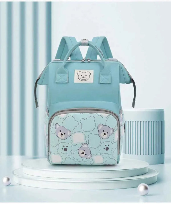 SUNSHINE BABY DIAPER BAG BEAR SEA GREEN